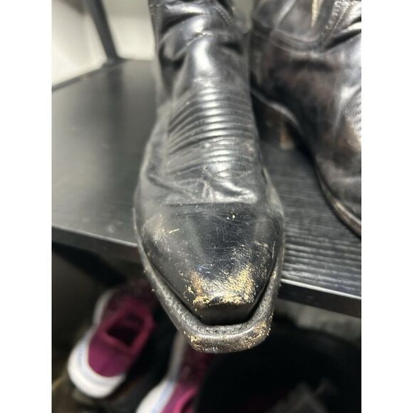 Lucchese 1883 Snip Toe Cowboy Boots Mens Size 8 D Black Leather - Picture 13 of 16